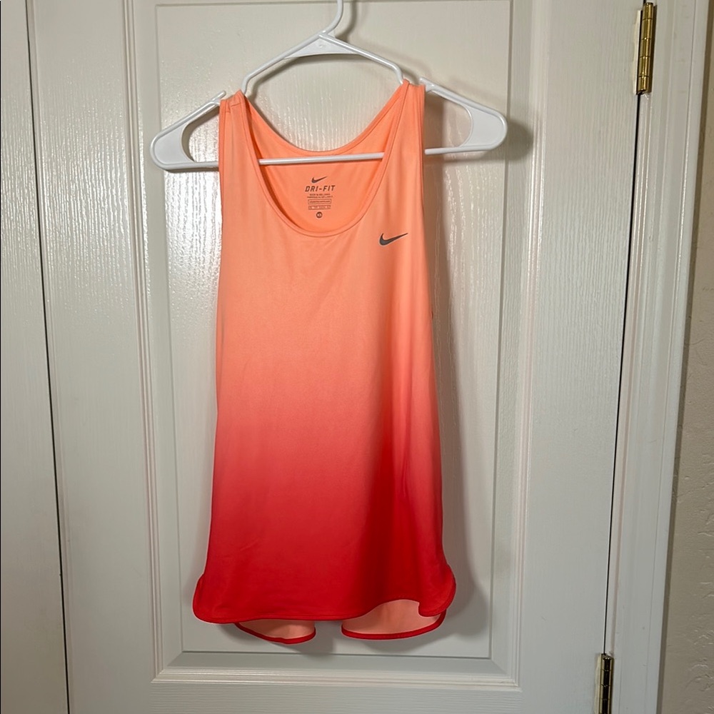 Nike Gradient Ombré Orange-Red Racerback Athletic Tank Top